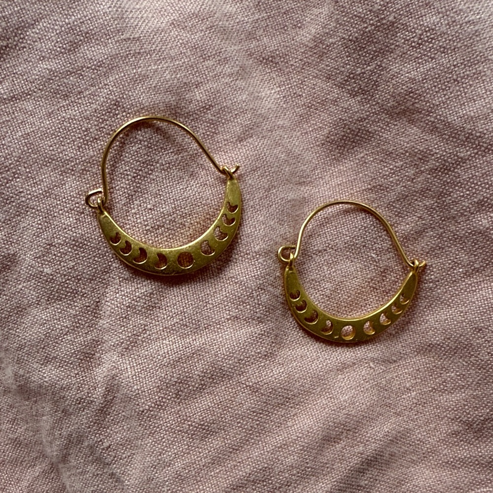 Phases of the Moon Hoop Earrings